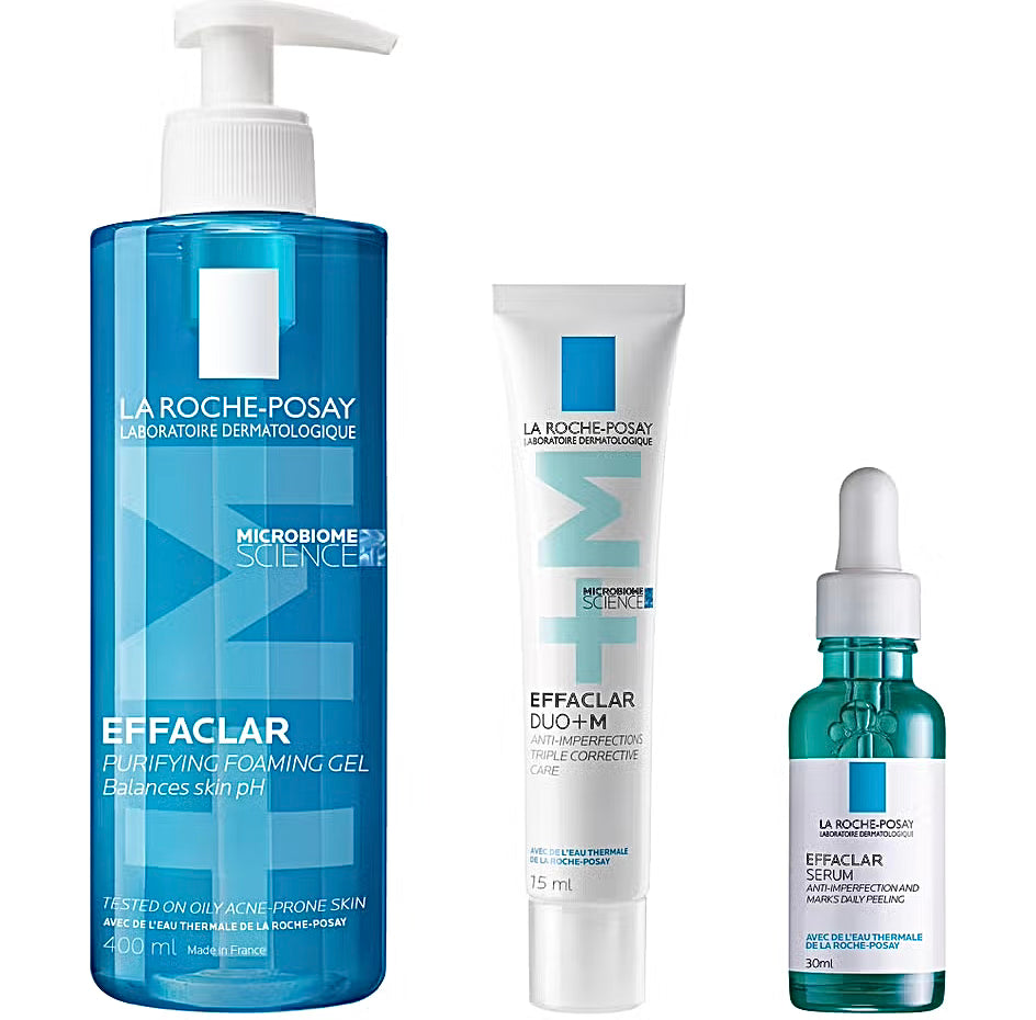 La Roche-Posay Breakout-Fighting Set- High Strength: Effaclar Cleanser, Serum and Corrective Care