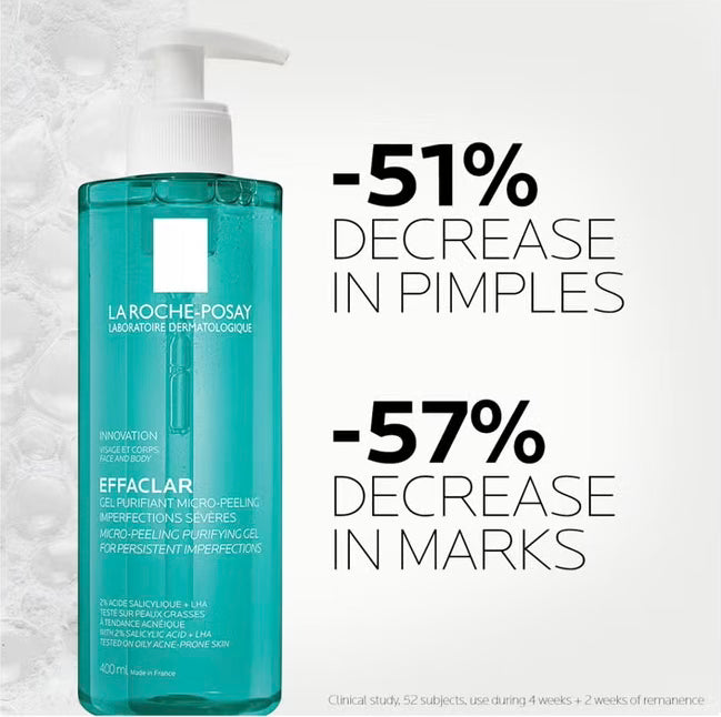 La Roche-Posay Effaclar Micro-Peeling Cleansing Gel With Salicylic Acid For Oily Skin 400ml